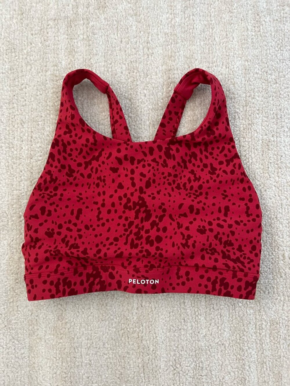 Peloton Cadent V Back Red Strappy Sports Bra S
